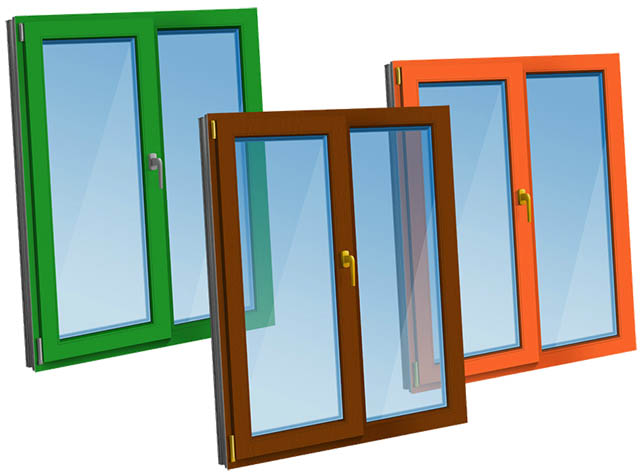 Цветные пластиковые окна - коричневые, серые по доступной цене фото Калининец