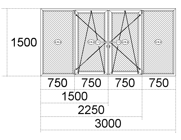 Стандартные окна ПВХ: размеры - высота и ширина Калининец